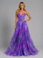 Women’s Floral V-Neck Maxi Dress – Flowing Silhouette