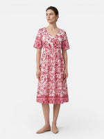 Women’s Floral V-Neck Midi Dress – Relaxed Summer Elegance
