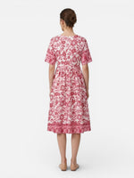 Women’s Floral V-Neck Midi Dress – Relaxed Summer Elegance