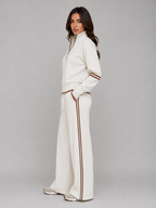 Women's Half-Zip  Lounge Set – Relaxed Two-Piece Wide Leg Tracksuit