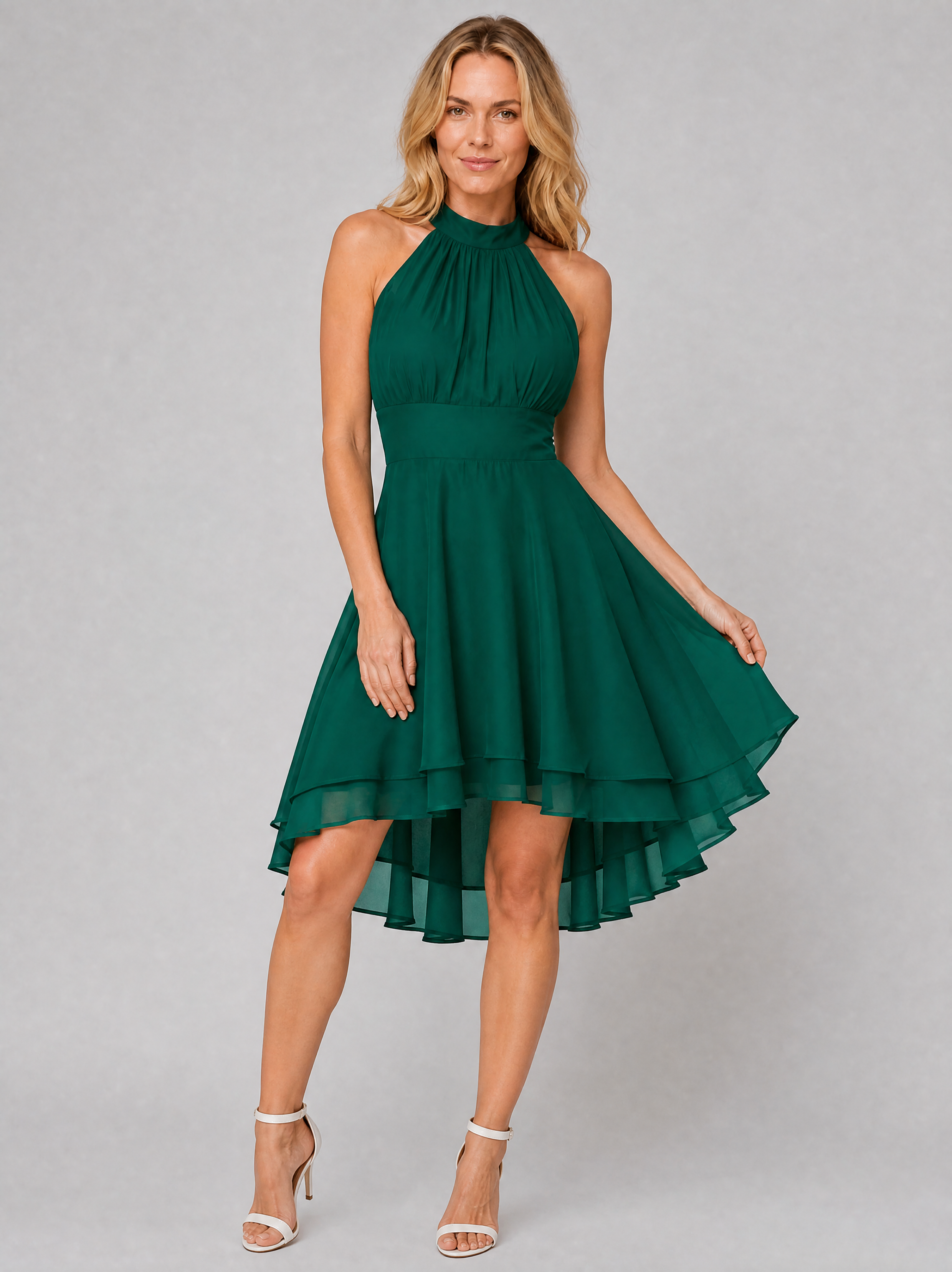 Women’s Halter Neck Chiffon Style Dress – Wedding Guest Style