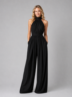 Women’s Halter Neck Wide Leg Jumpsuit – Elegant Flowing Style