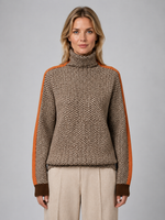 Women's Herringbone Turtleneck Jumper – Soft Knit High Neck Sweater