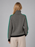 Women's Herringbone Turtleneck Jumper – Soft Knit High Neck Sweater