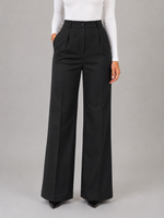 Women's High Waisted Tailored Trousers – Straight Leg Smart Work Pants