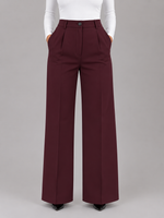Women's High Waisted Tailored Trousers – Straight Leg Smart Work Pants