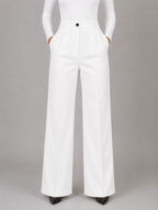 Women's High Waisted Tailored Trousers – Straight Leg Smart Work Pants