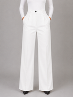 Women's High Waisted Tailored Trousers – Straight Leg Smart Work Pants