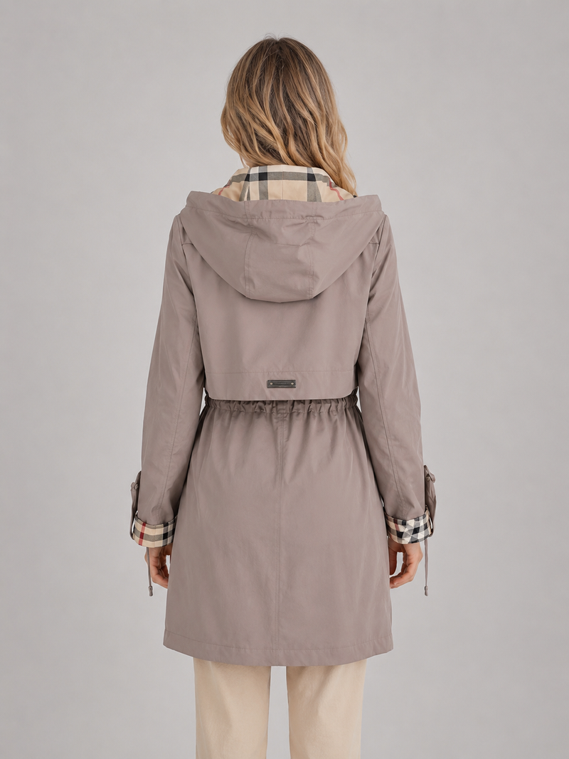 Women's Hooded Longline Parka Jacket – Zip Up Lightweight Coat