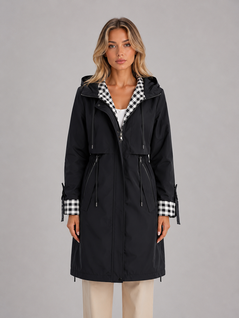 Women's Hooded Longline Parka Jacket – Zip Up Lightweight Coat
