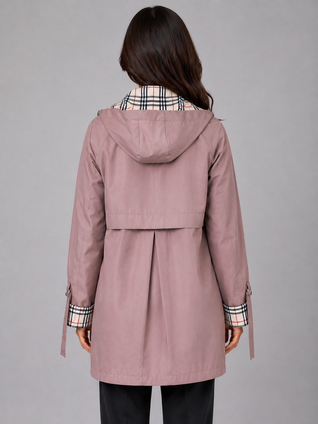 Women's Hooded Longline Rain Coat – Zip Up Lightweight Jacket
