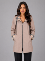 Women's Hooded Longline Rain Coat – Zip Up Lightweight Jacket