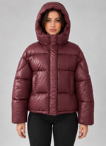 Women’s Hooded Puffer Jacket – Full Zip Padded Winter Coat