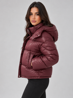 Women’s Hooded Puffer Jacket – Full Zip Padded Winter Coat