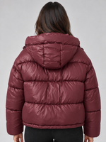 Women’s Hooded Puffer Jacket – Full Zip Padded Winter Coat