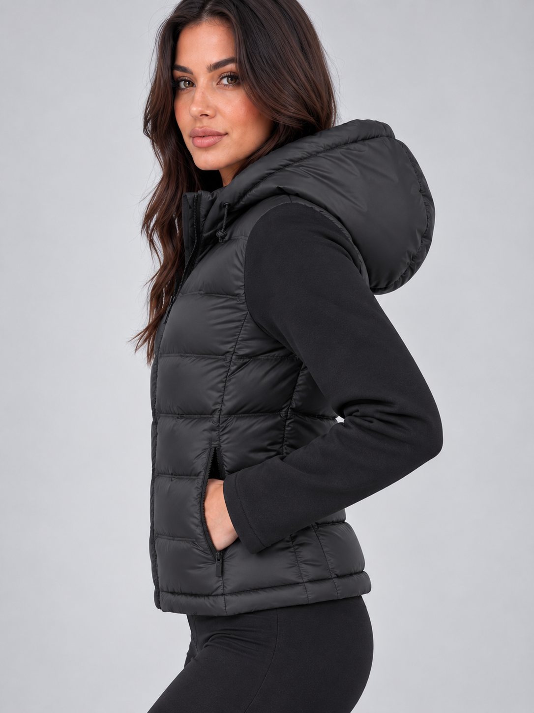 Women’s Hooded Puffer Jacket – Quilted Zip Up Winter Coat