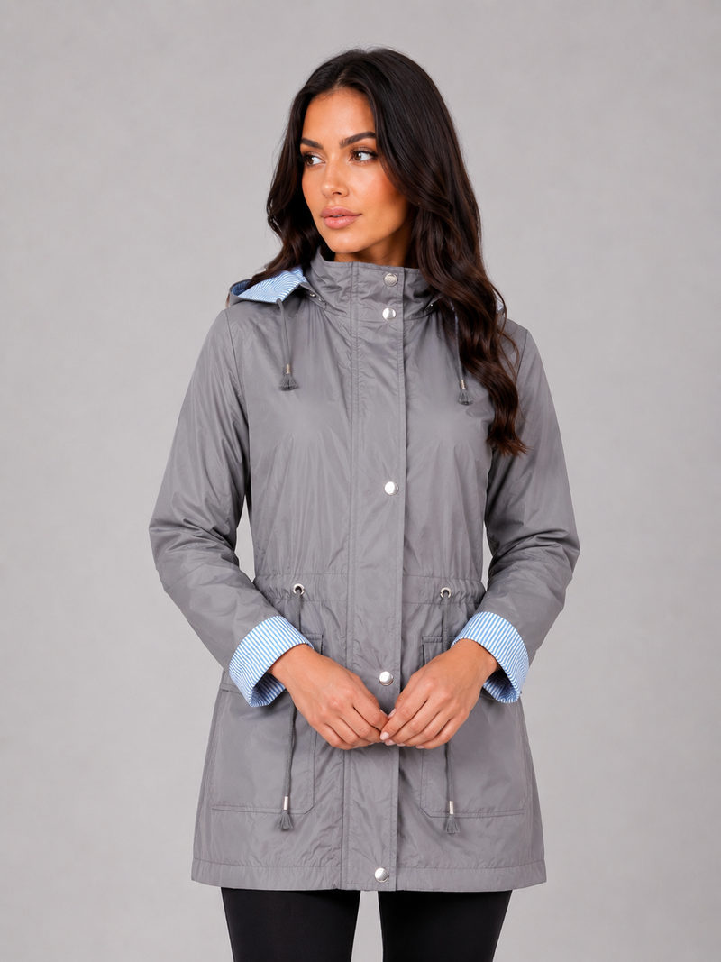 Women’s Hooded Rain Jacket – Water Resistant Lightweight Coat