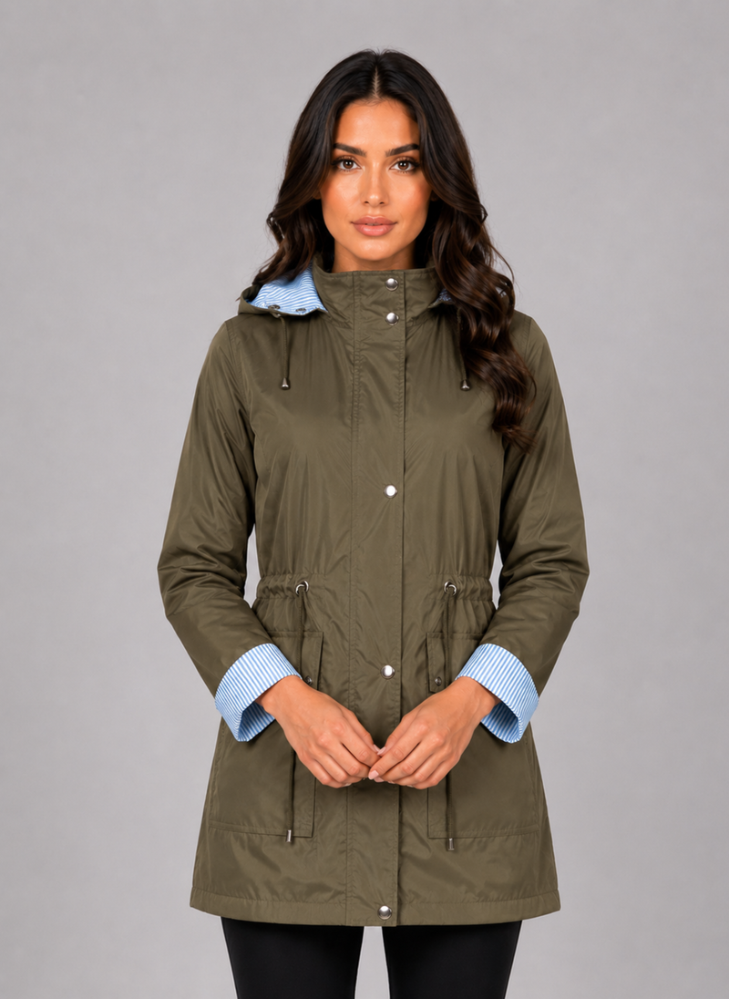 Women’s Hooded Rain Jacket – Water Resistant Lightweight Coat