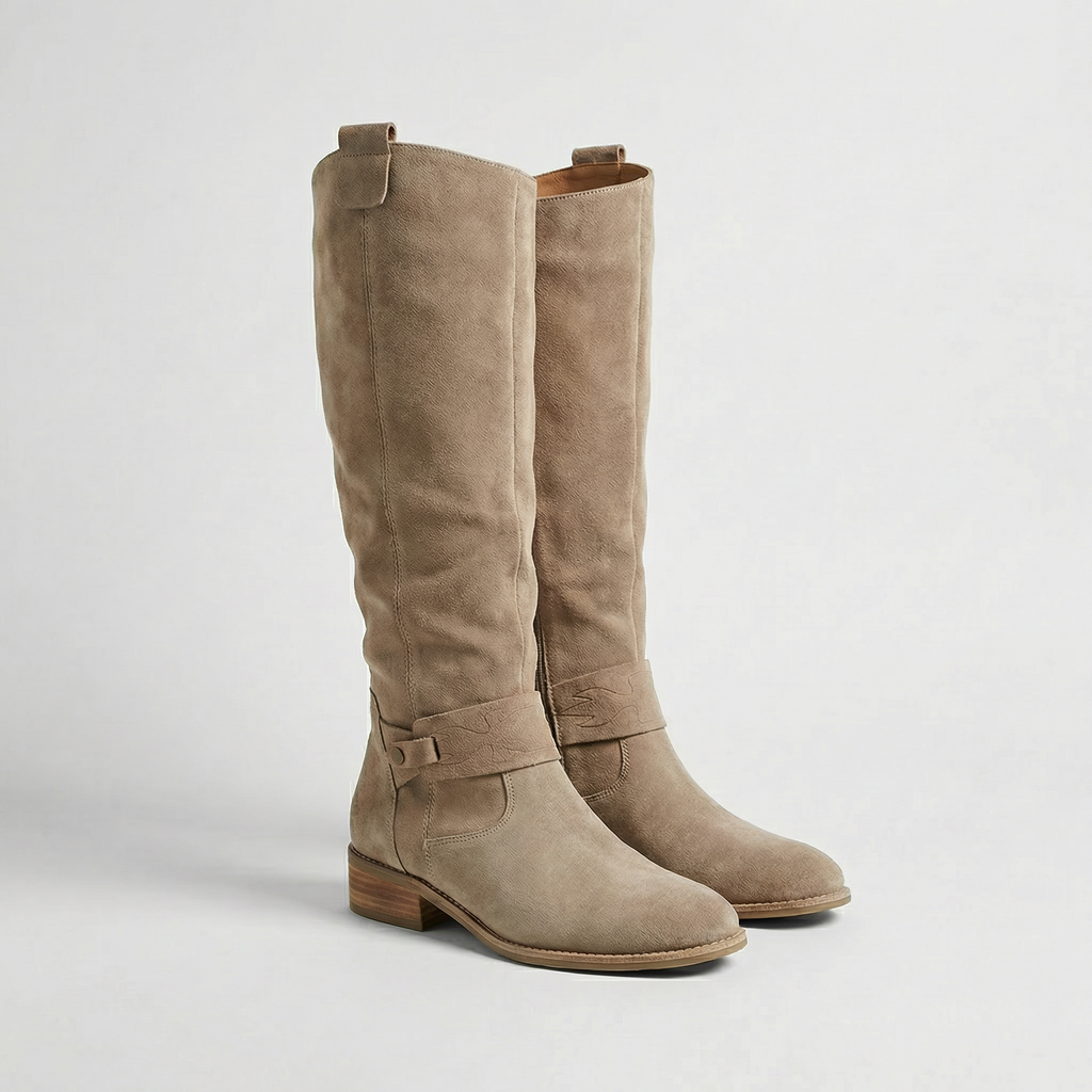 Montleigh | Women’s Knee-High Slouch Boots – Suede Look Elegance