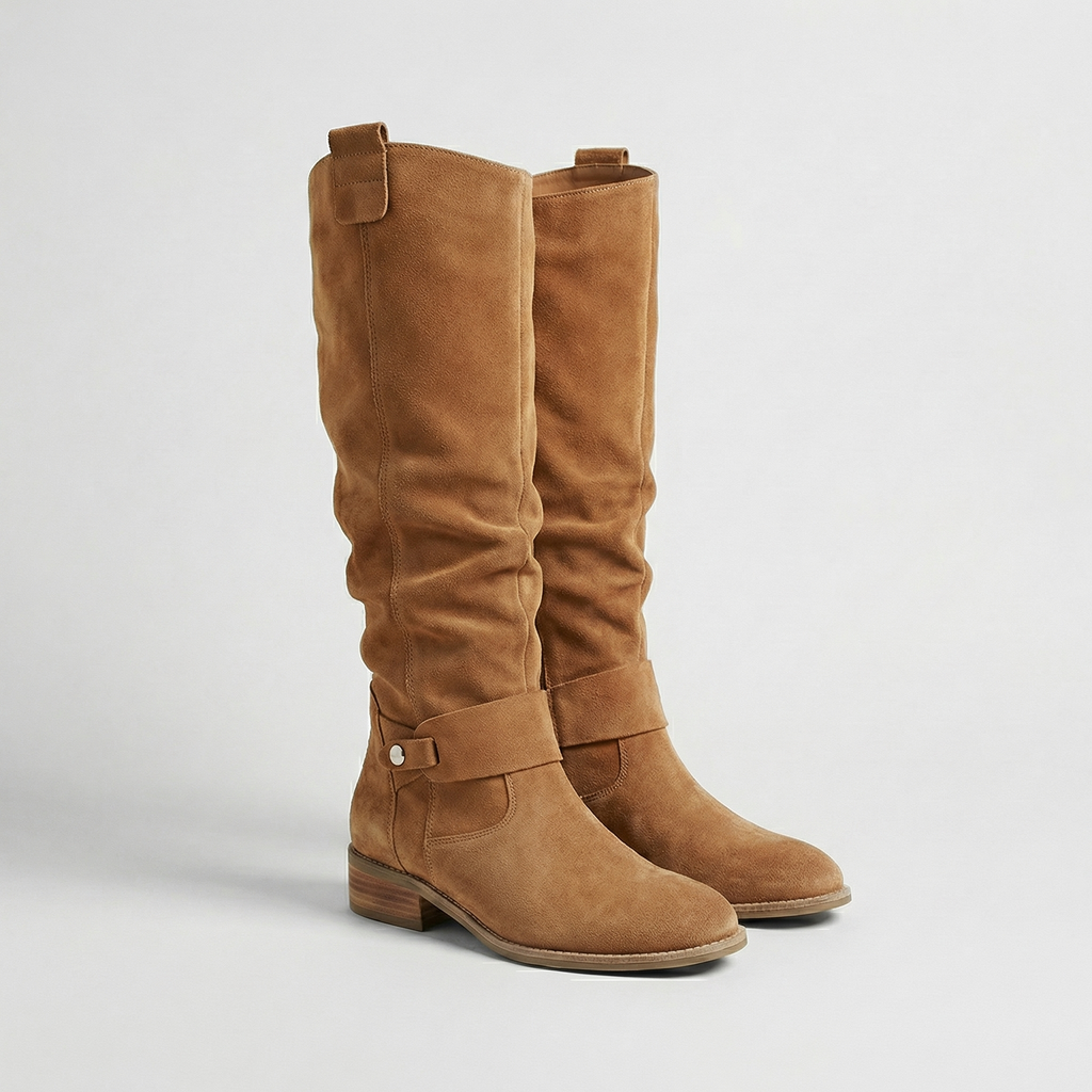 Montleigh | Women’s Knee-High Slouch Boots – Suede Look Elegance