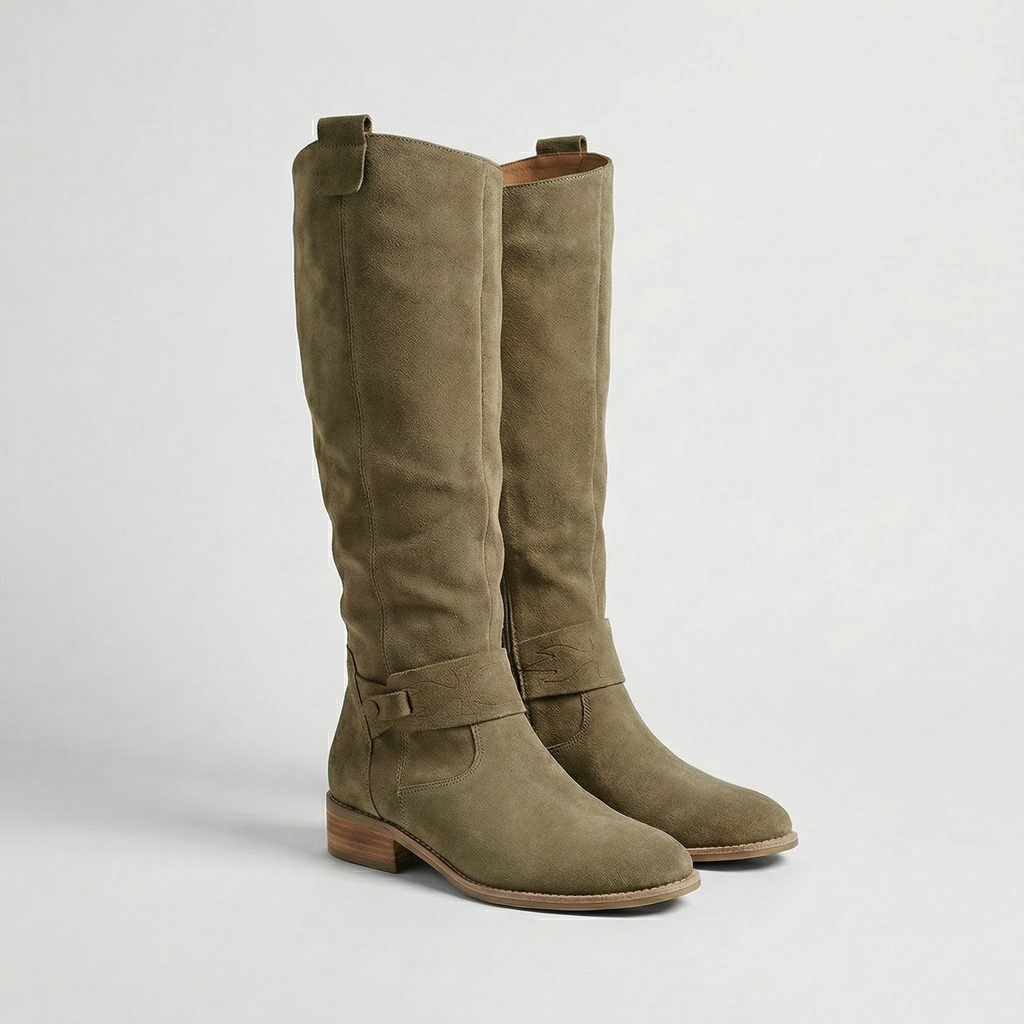 Montleigh | Women’s Knee-High Slouch Boots – Suede Look Elegance