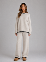 Women’s Knitted Co-Ord Set – Relaxed Jumper & Wide Leg Trousers
