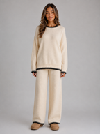 Women’s Knitted Co-Ord Set – Relaxed Jumper & Wide Leg Trousers
