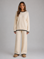 Women’s Knitted Co-Ord Set – Relaxed Jumper & Wide Leg Trousers