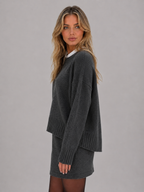 Women’s Knitted Jumper & Mini Skirt Co-Ord Set – Relaxed Two-Piece Outfit