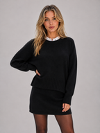 Women’s Knitted Jumper & Mini Skirt Co-Ord Set – Relaxed Two-Piece Outfit