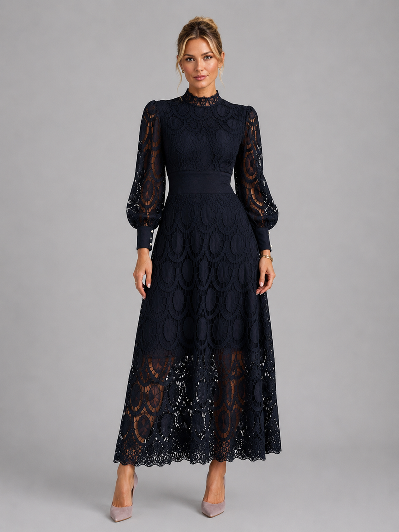Women’s Lace Midi Dress – Elegant Flattering Silhouette