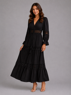 Women’s Lace Trim Maxi Dress – Summer Occasion Style