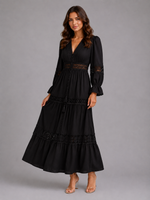 Women’s Lace Trim Maxi Dress – Summer Occasion Style