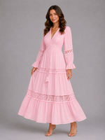 Women’s Lace Trim Maxi Dress – Summer Occasion Style