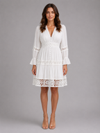 Women’s Lace Trim Midi Dress – Summer Occasion Style
