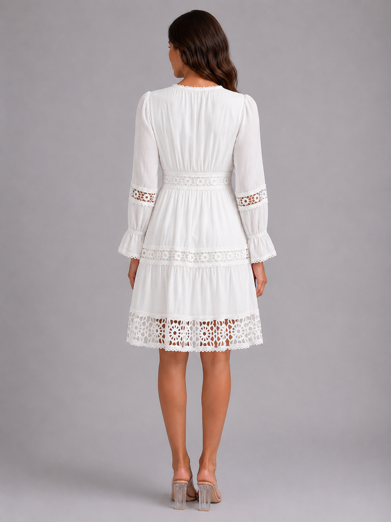 Women’s Lace Trim Midi Dress – Summer Occasion Style