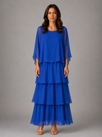Women's Layered Chiffon Maxi Dress – Elegant Flowing Silhouette
