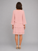 Women's Layered Chiffon Shift Dress – Flowing Silhouette