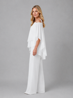 Women's Layered Chiffon Two-Piece Set – Flowy Co-Ord Suit