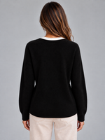 Women’s Layered Knit Cardigan – Button Front Pleated Hem Jumper