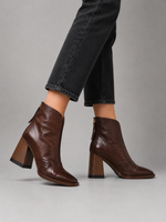 Women’s Leather Ankle Boots – Elegant Block Heel