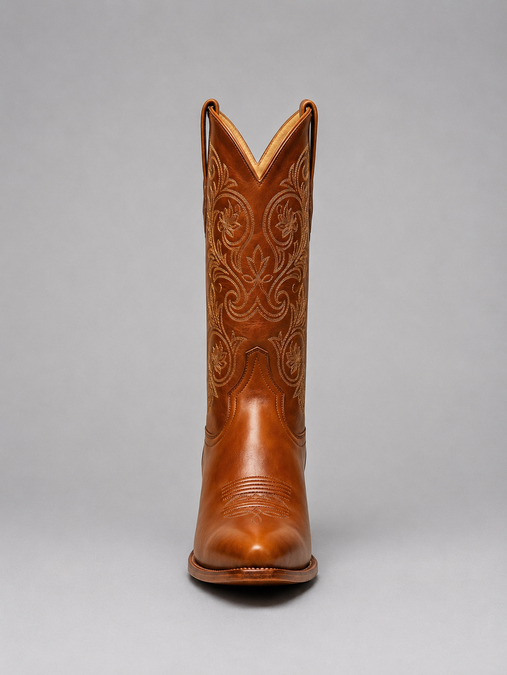 Women’s Leather Cowboy Boots – Embroidered Western Heel Boots