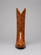 Women’s Leather Cowboy Boots – Embroidered Western Heel Boots