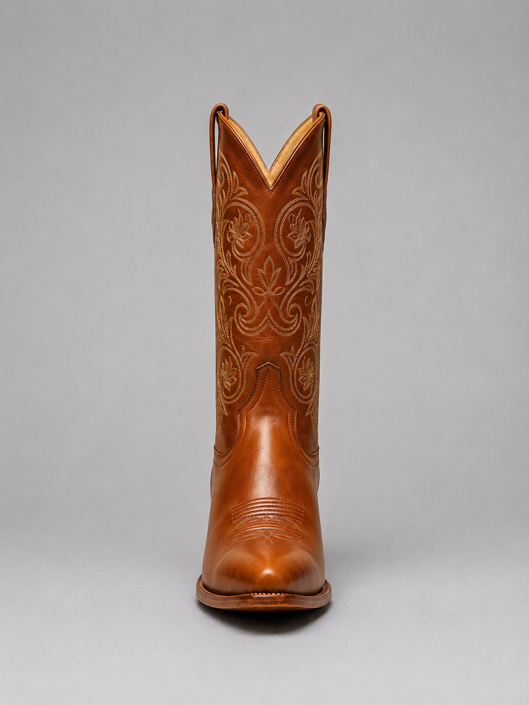 Women’s Leather Cowboy Boots – Embroidered Western Heel Boots