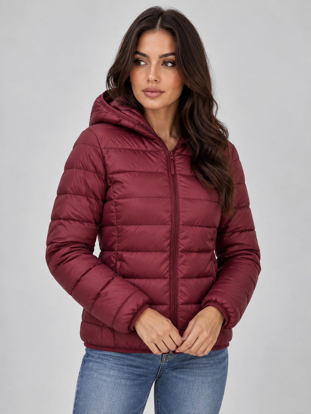 Women’s Lightweight Hooded Puffer Jacket – Quilted Zip-Up Coat