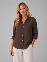 Women's Linen-Look Button Shirt – Relaxed Summer Blouse