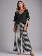 Women’s Linen-Look Two Piece Set – Relaxed Summer Style