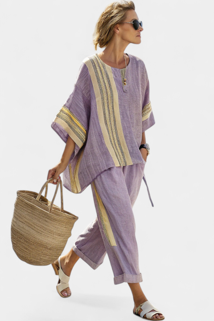 Montleigh | Women’s Linen Style Two-Piece Set – Relaxed Summer Elegance
