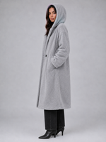 Women’s Long Hooded Teddy Coat – Oversized Borg Winter Coat