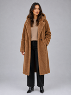 Women’s Long Hooded Teddy Coat – Oversized Borg Winter Coat